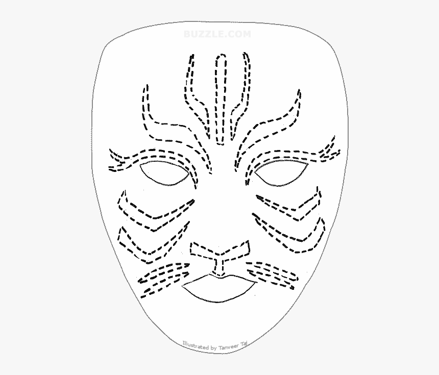 Clip Art Scary Face Paint Tiger Face Paint Stencil Hd Png