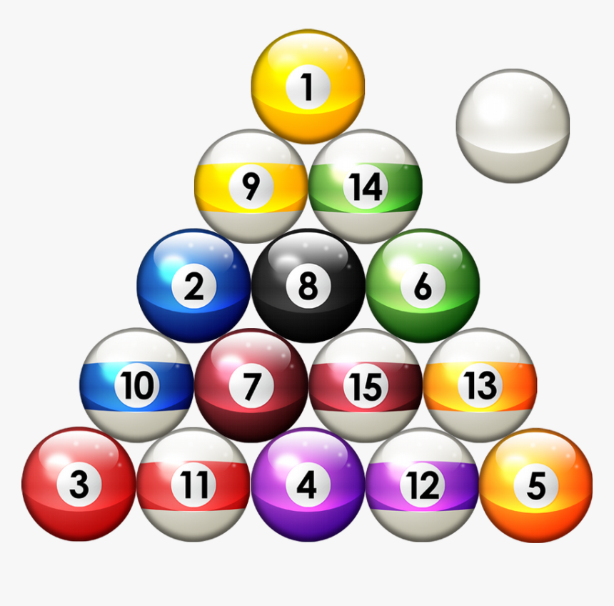 Billiard Balls Png - 8 Ball Rack, Transparent Png, Free Download