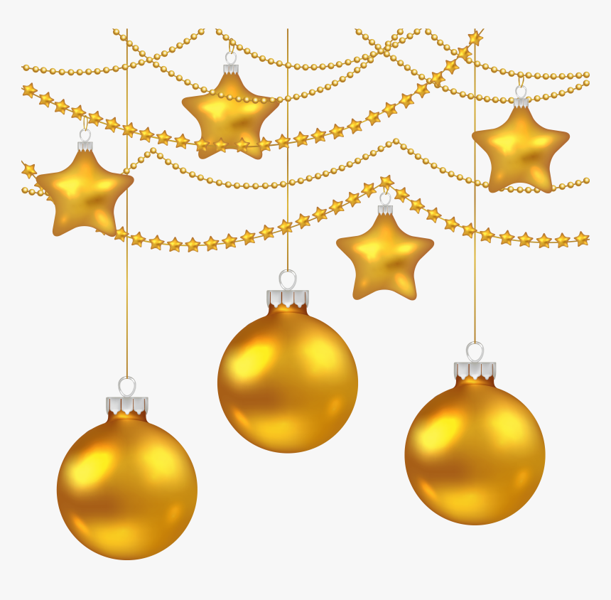 Gold Christmas Balls Png , Png Download - Yellow Christmas Balls Png, Transparent Png, Free Download