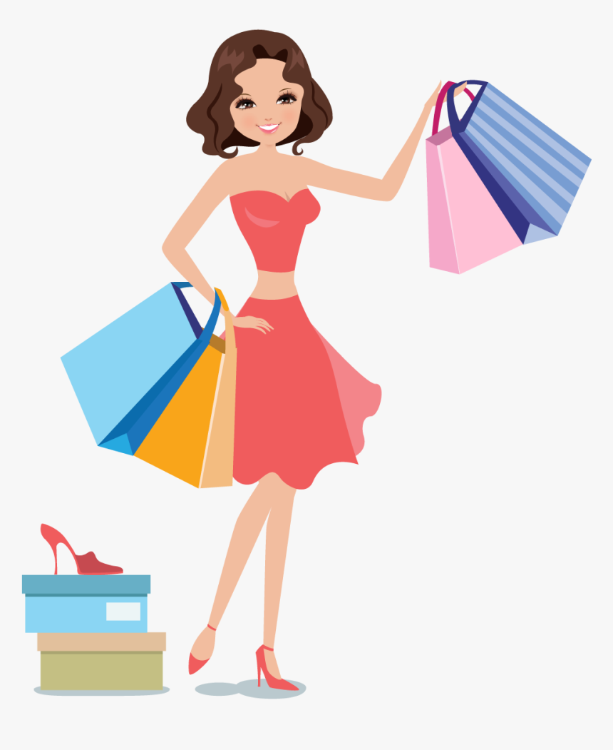 Shopping Woman Icon - Women Shopping Vector Png, Transparent Png, Free Download