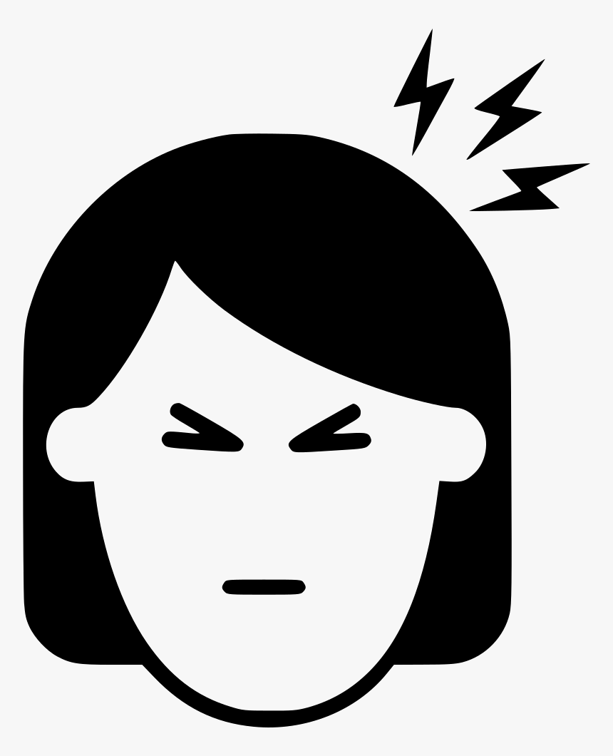 Headache Woman Line - Cartoon Fever Black And White, HD Png Download, Free Download