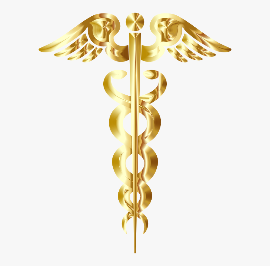Caduceus Gold - Gold Medical Symbol Png, Transparent Png, Free Download