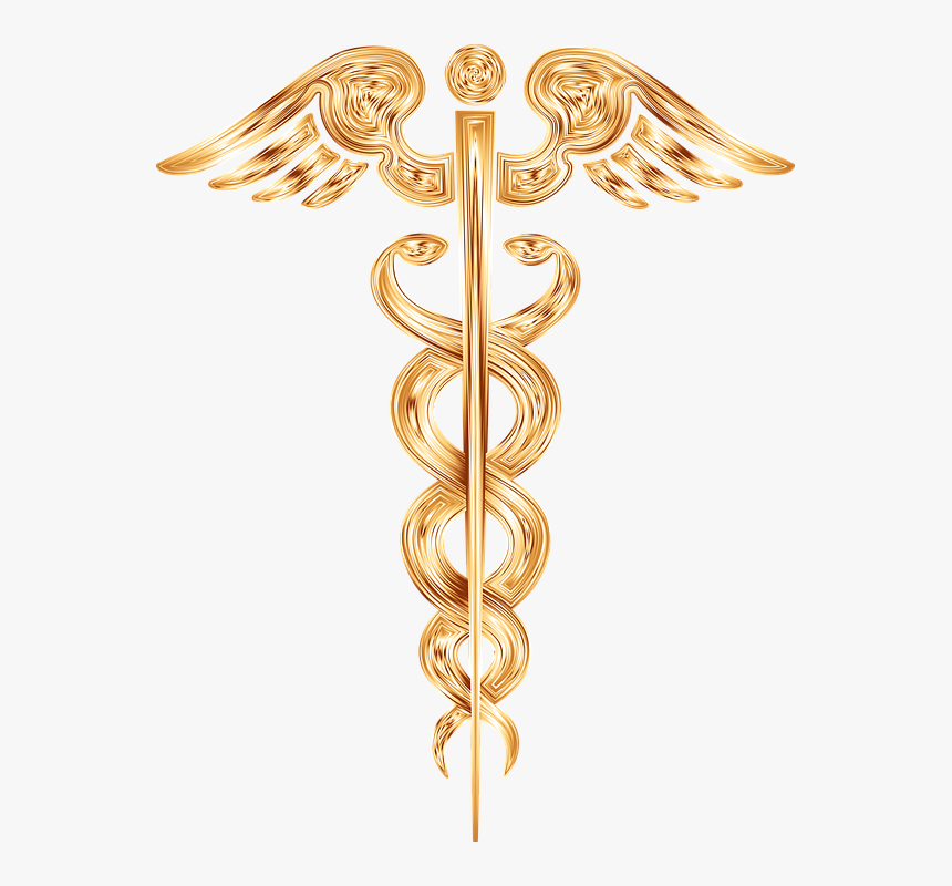 Caduceus, Doctor, Drugs, Medical, Medicine, Pharmacy - Rod Of Asclepius Gold, HD Png Download, Free Download