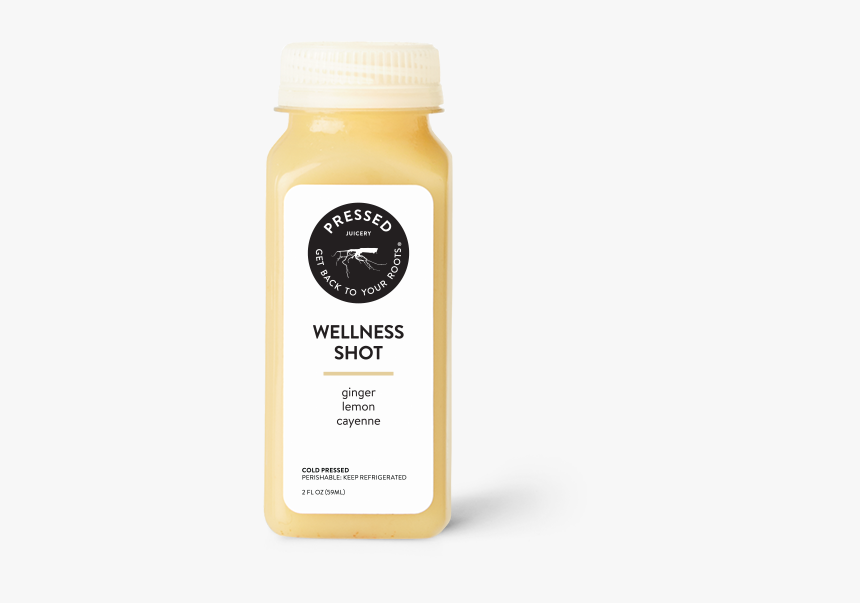 Wellness Shot With Lemon And Ginger - Pressed Juicery Ginger Shot, HD Png Download, Free Download