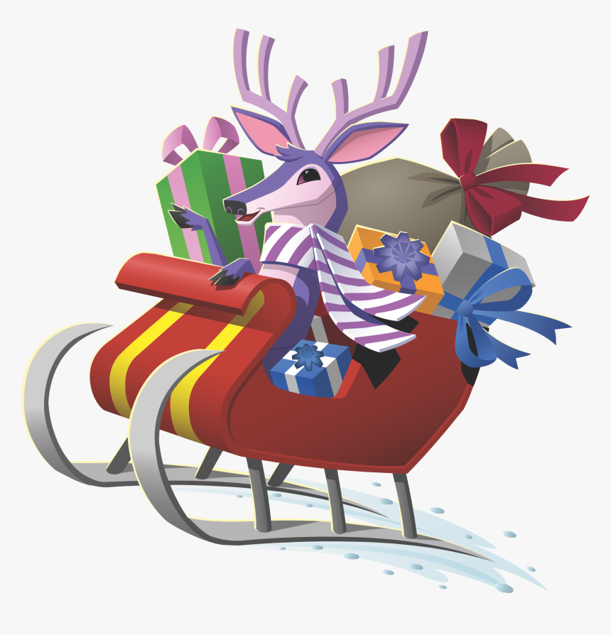 Deer In Sleigh - Animal Jam Deer Png, Transparent Png, Free Download