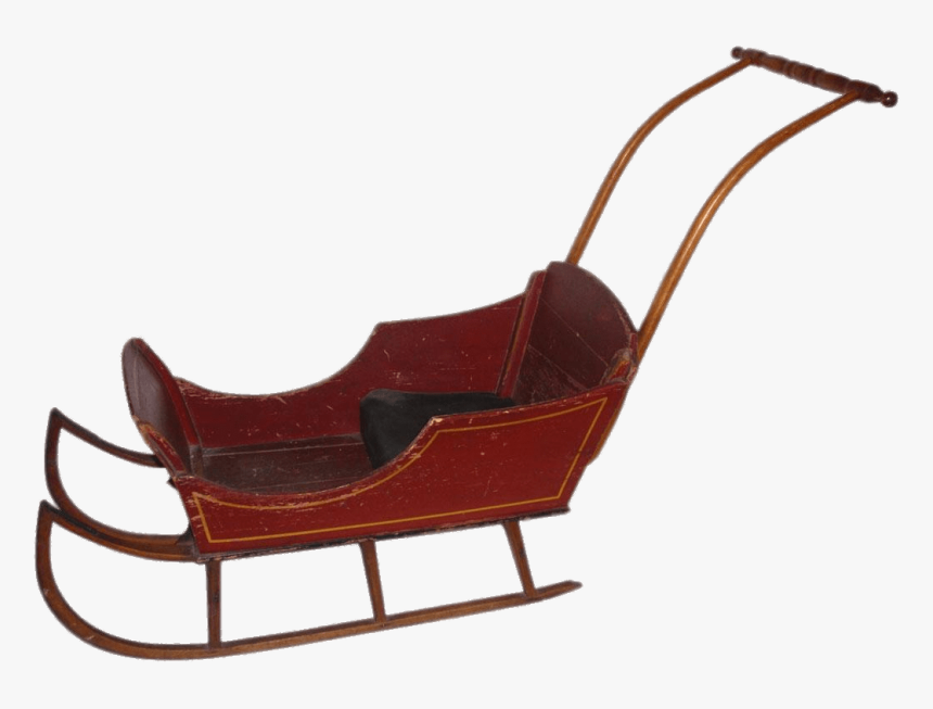 Vintage Push Sleigh - Antique Child Sleigh, HD Png Download, Free Download