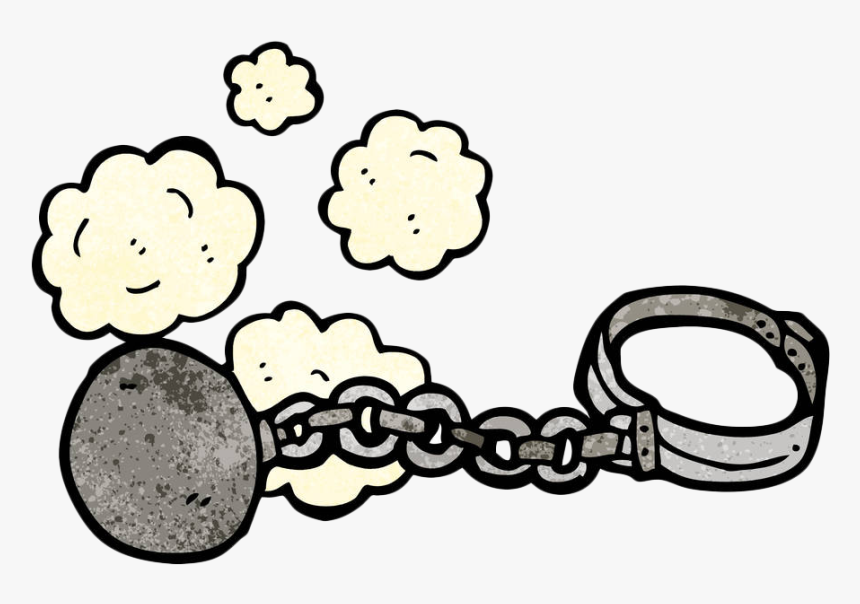 Ball And Chain Royalty Free Art Hand - Prison Chains Cartoon, HD Png Download, Free Download