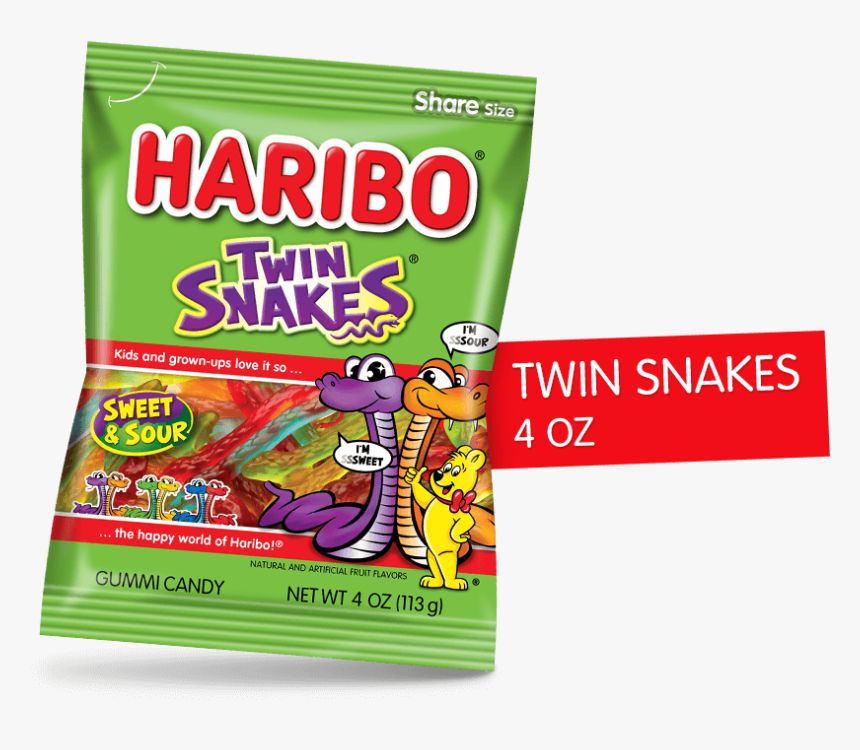 Haribo Twin Snakes 4 Oz"
 Title=""
 Class="product - Graphic Design, HD Png Download, Free Download