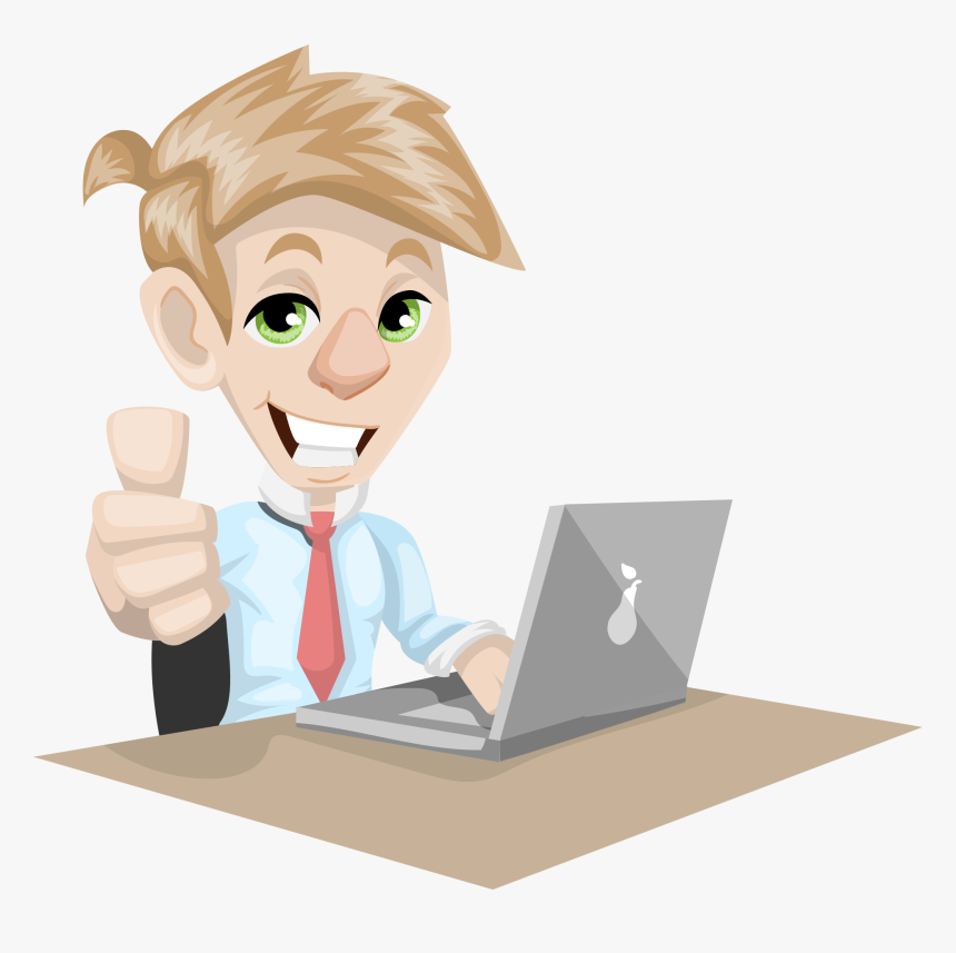 Working On Laptop Png Clipart , Png Download - Cartoon Man On Laptop, Transparent Png, Free Download