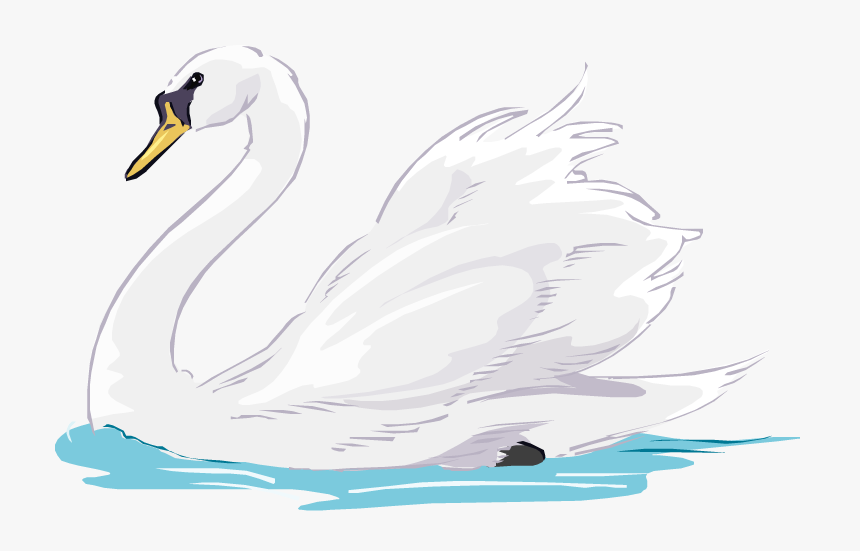 Swimming Pencil And In - Swan, HD Png Download, Free Download