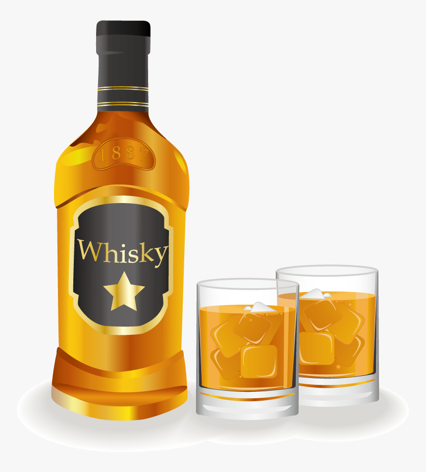 Whisky Wine Distilled Beverage Bourbon Whiskey Bottle - Whiskey Bottle Transparent Background, HD Png Download, Free Download