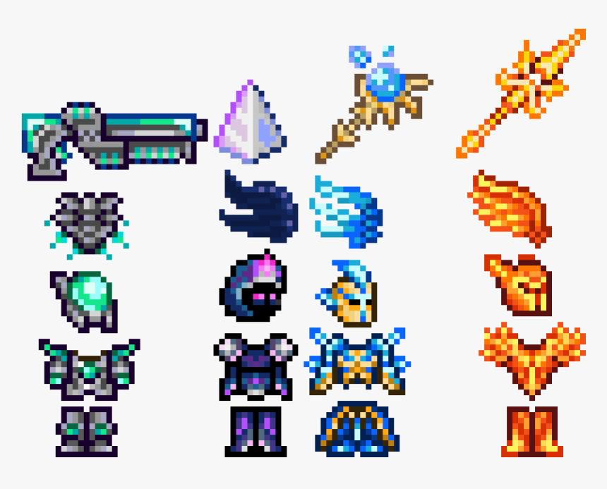Terraria Best Armor And Weapons Pixel Art Maker - Best Terraria Armor, HD Png Download, Free Download