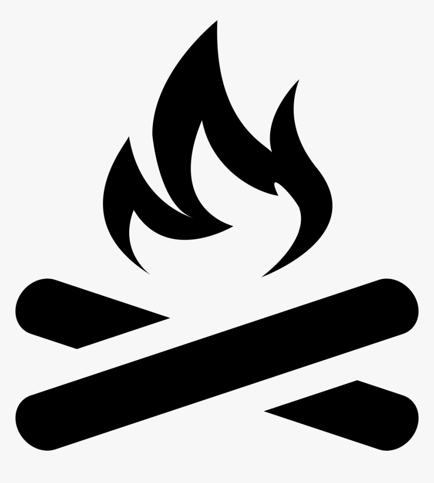 Si Glyph Fire Wood - Vector Black Fire Png, Transparent Png, Free Download