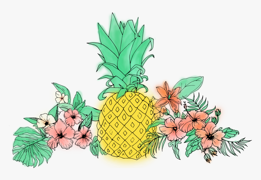 Flowers Clipart Pineapple - Pineapple Tropical Clipart Png, Transparent Png, Free Download