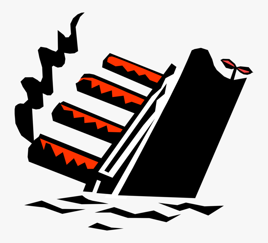 Vector Illustration Of Sinking Titanic Cruise Ship - Sink Clipart, HD Png Download, Free Download