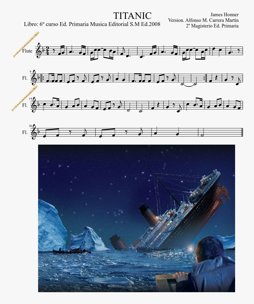 Titanic Sheet Music Composed By James Honner Version - Titanic On Sea Bed, HD Png Download, Free Download