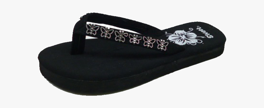 Sandals Girls Butterfly Flip-flop Sandal, Black - Flip-flops, HD Png Download, Free Download