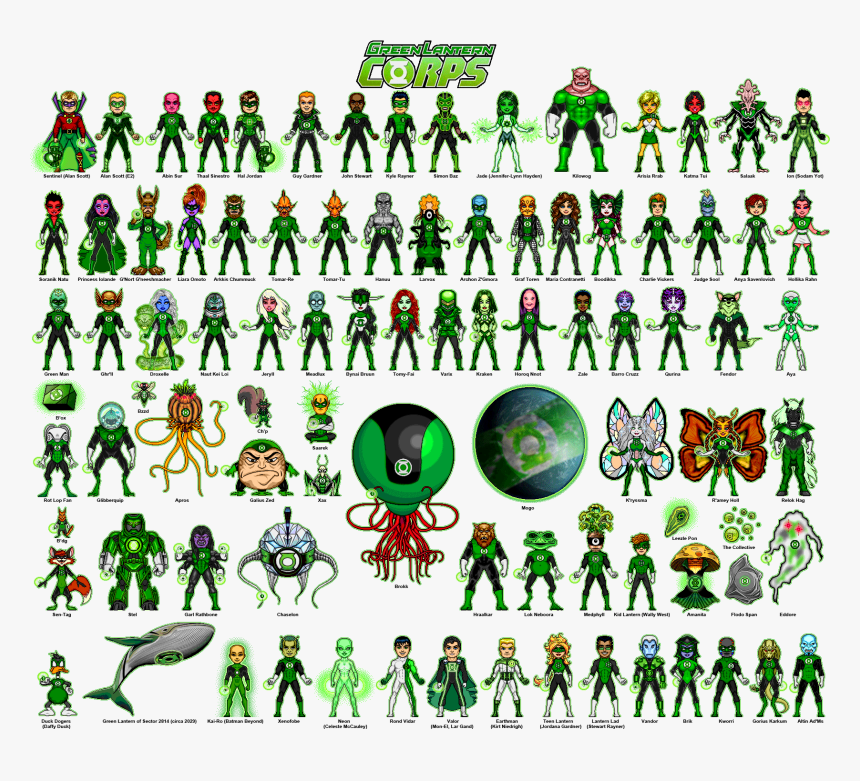 Greenlanternsall Richb - Green Lantern Corps Microheroes, HD Png Download, Free Download