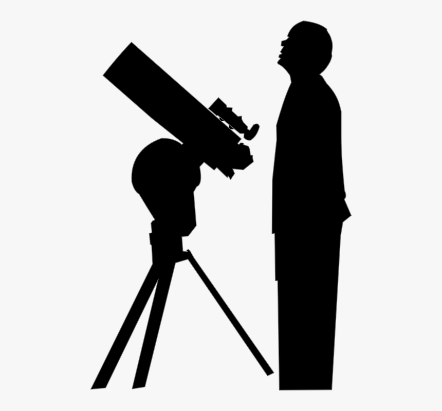 Astronomer, Telescope, Amateur, Astronomy - Astronomy Black And White, HD Png Download, Free Download