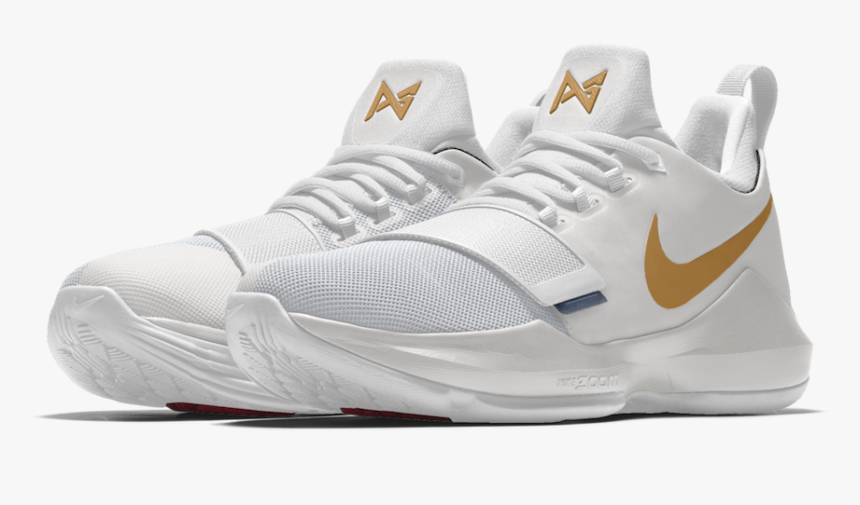 Nikeid Pg 1 Paul George Colorways - Pg 1 White And Gold, HD Png Download, Free Download