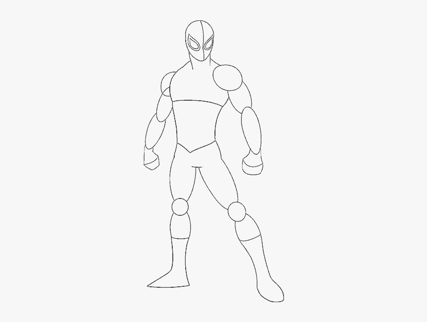 How To Draw Spiderman - Line Art, HD Png Download, Free Download