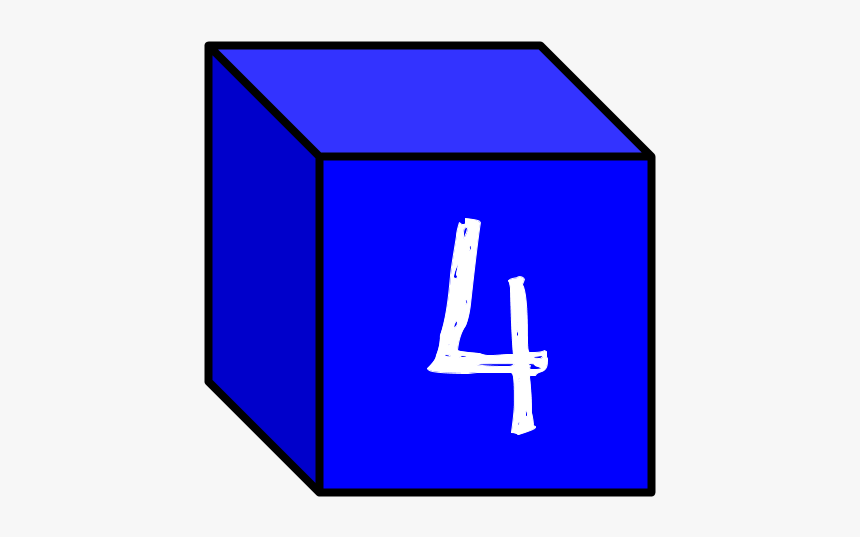Number Block, Four, 4, Blue - Blue, HD Png Download, Free Download