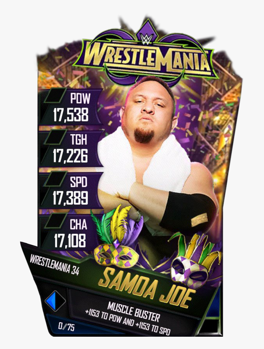 Samoajoe S4 19 Wrestlemania34 - Wwe Supercard Wrestlemania 34, HD Png Download, Free Download
