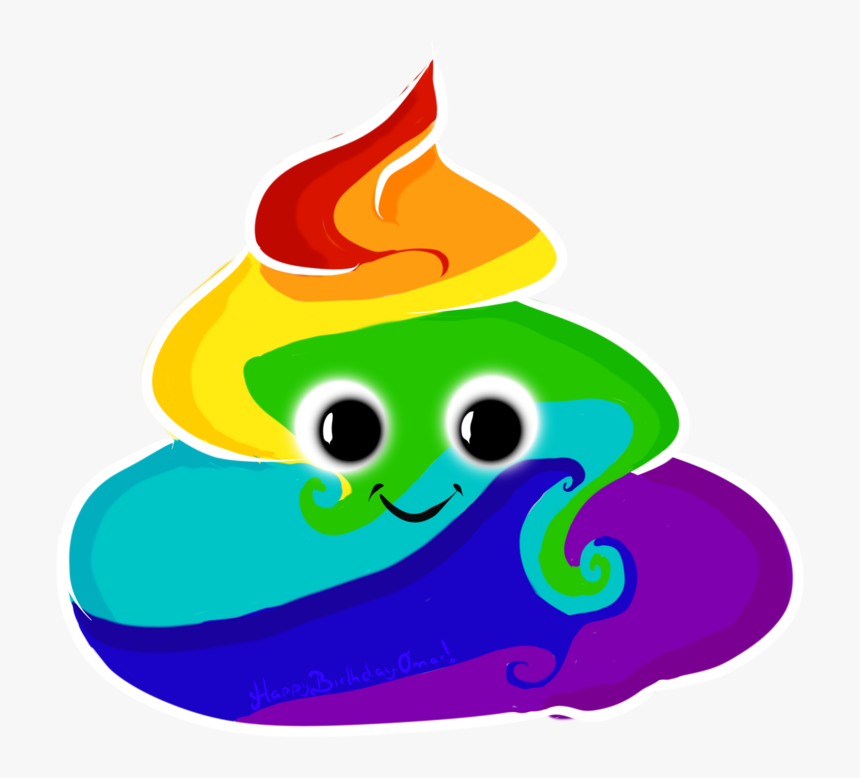 Poop Emoji Vector Free - Rainbow Poop Turd Emoji, HD Png Download, Free Download