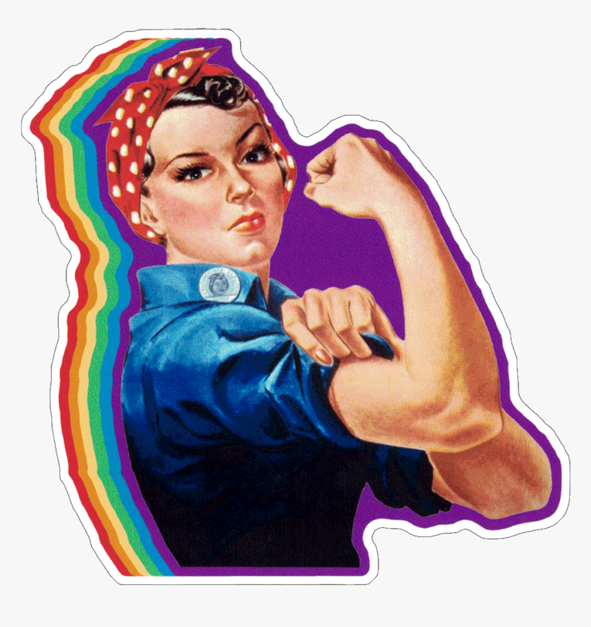 Rainbow Rosie The Riveter - Rosie The Riveter Black And White, HD Png Download, Free Download