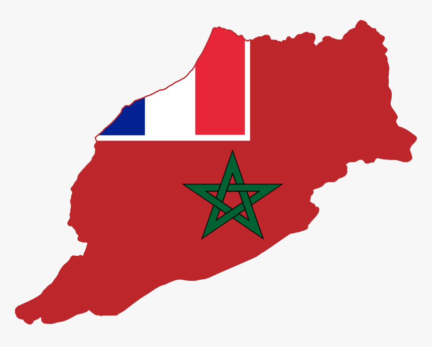 Flag Map Of French Morocco - Flag Map Of Morocco, HD Png Download, Free Download