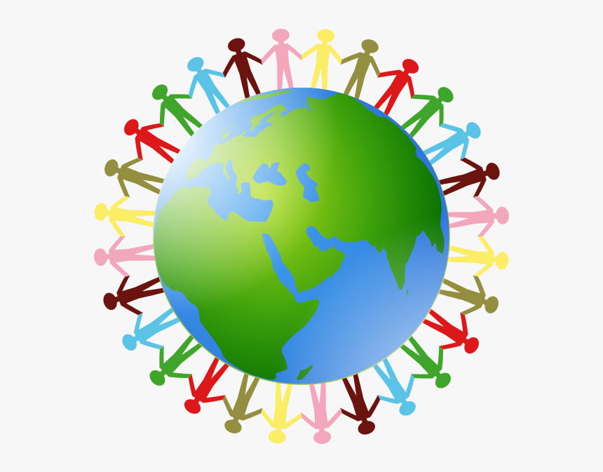 Clip Art Clipart Of On - People Holding Hands On Earth, HD Png Download, Free Download
