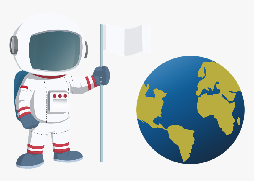 Astronaut, Earth, Clipart - Robot, HD Png Download, Free Download