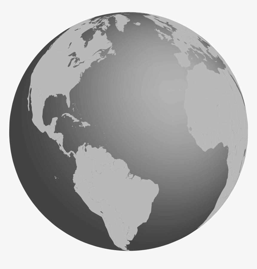 Grayscale Earth Clipart , Png Download - Black And Grey Globe, Transparent Png, Free Download