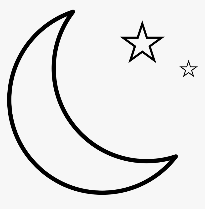 Moon And Stars Comments - Drawing Stars And Moon, HD Png Download, Free Download