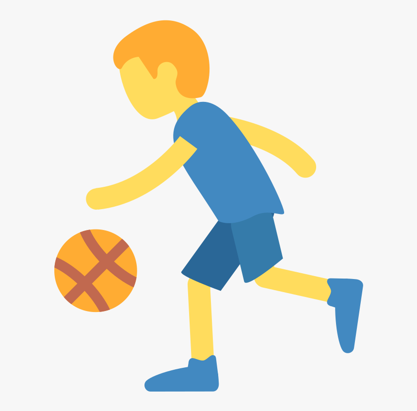 Basketball Emoji Png - Person Bouncing A Ball, Transparent Png, Free Download