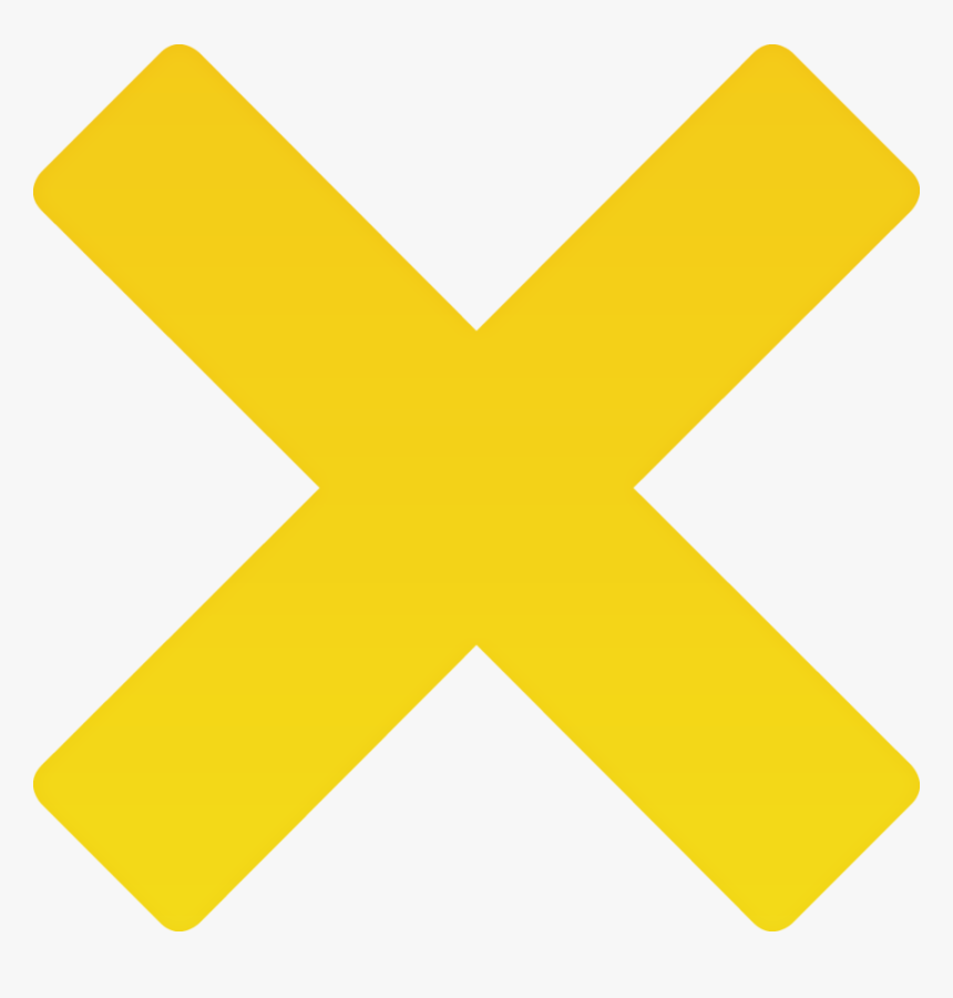 Minimalist X Mark Clip Art Medium Size - Yellow Cross Mark Png, Transparent Png, Free Download