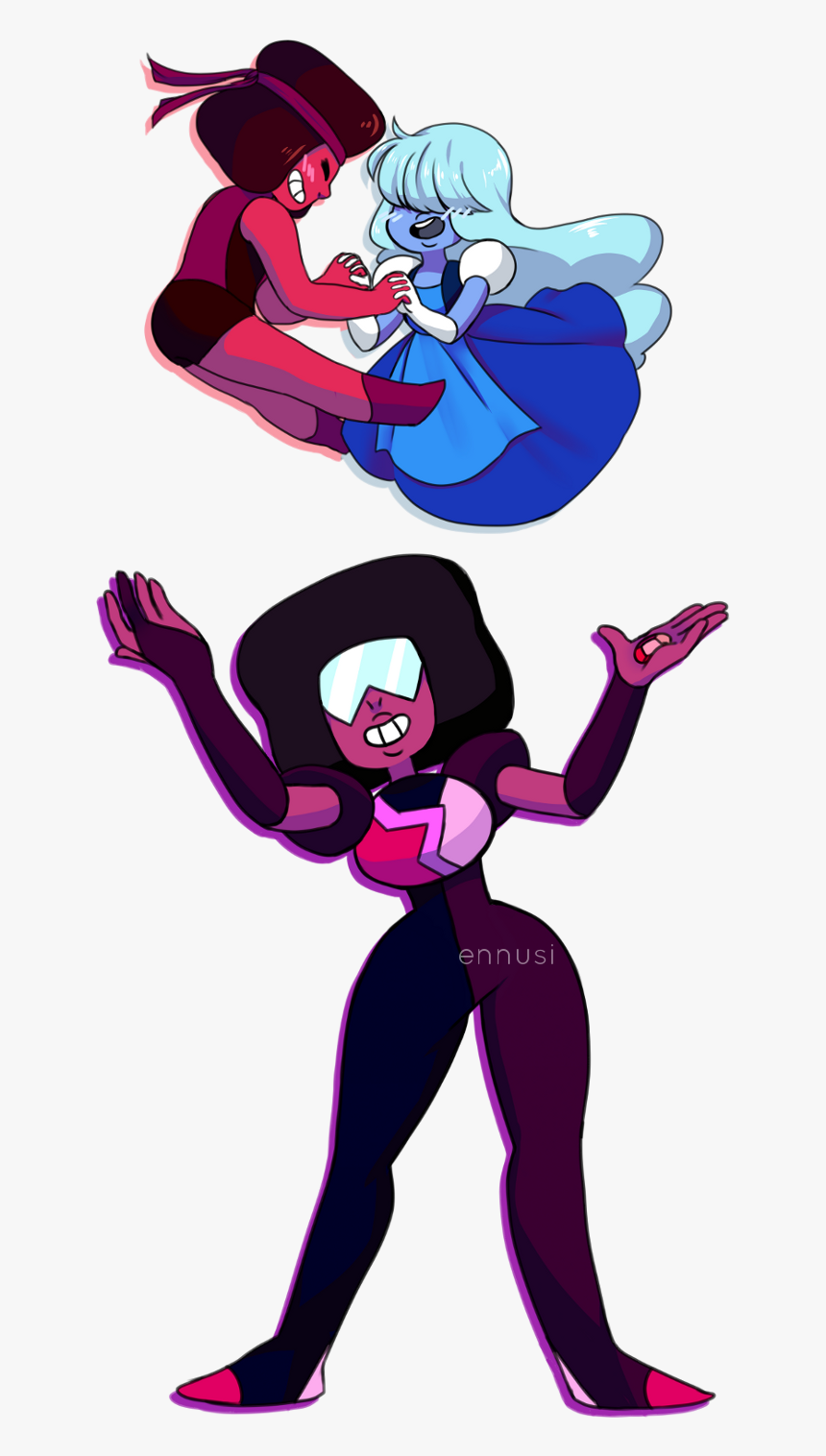 Su Steven Universe Garnet Ruby And Sapphire Laffy Sapphy - Ruby And Sapphire And Garnet, HD Png Download, Free Download