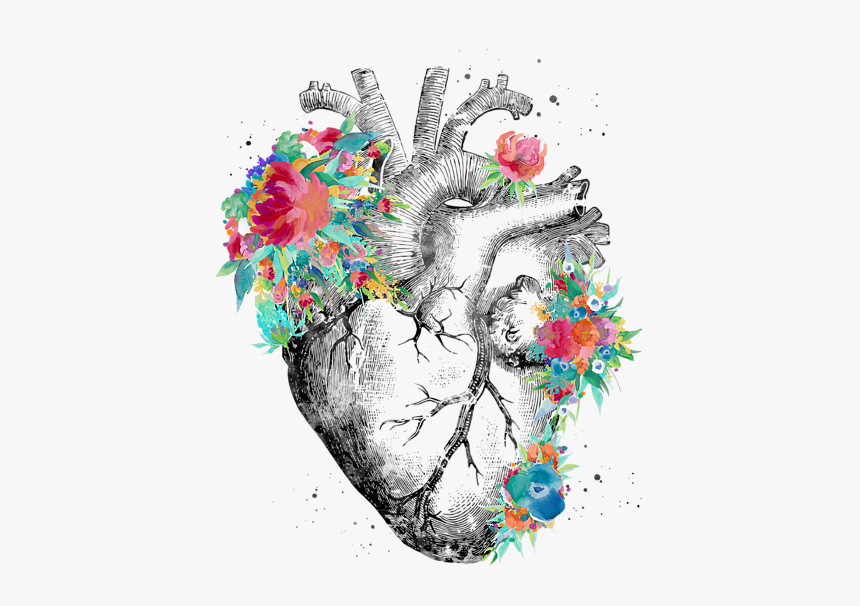 Human Heart With Flowers, HD Png Download, Free Download