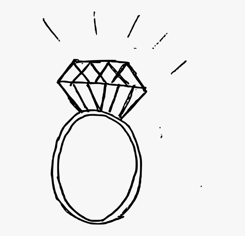 Diamond Ring Drawing Png Clipart , Png Download - Ring Drawing Png, Transparent Png, Free Download