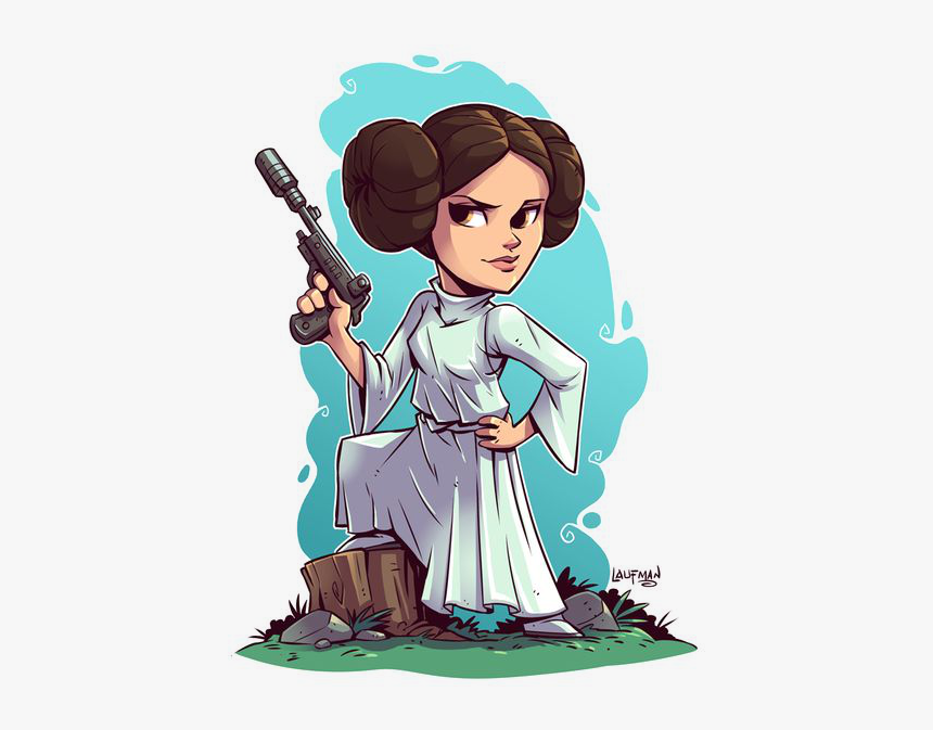 Star Wars Princess Leia Cartoon, HD Png Download, Free Download