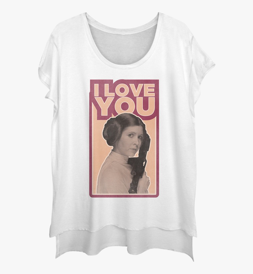 Ladies Princess Leia I Love You Star Wars Scoopneck - Star Wars Princess Leia, HD Png Download, Free Download