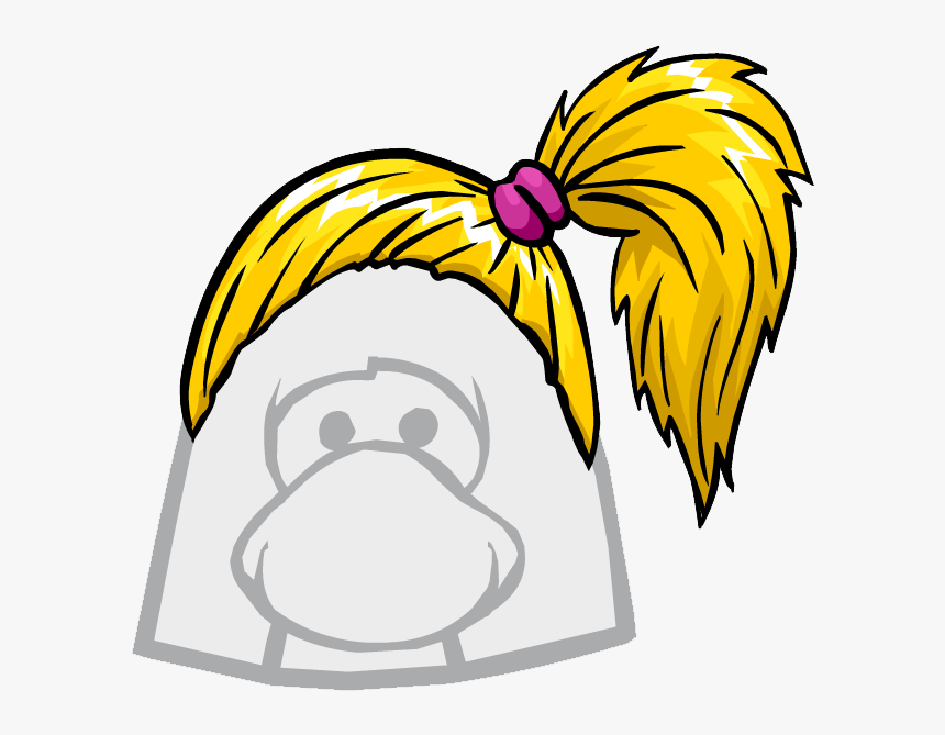 Club Penguin Side Ponytail Clipart , Png Download - Club Penguin Blonde Hair, Transparent Png, Free Download