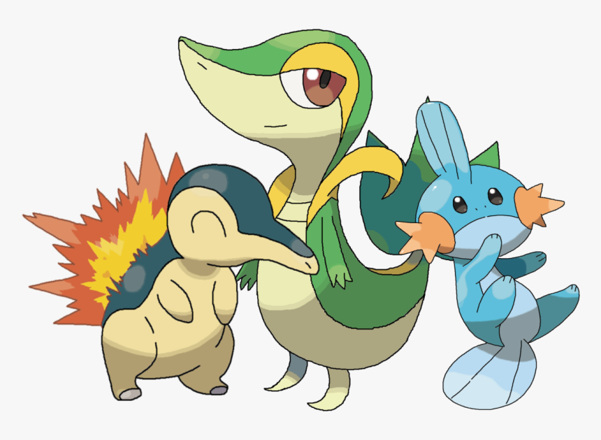 Cyndaquil, Snivy & Mudkip, Drawn On Paint 
these Were - Cyndaquil And Snivy, HD Png Download, Free Download