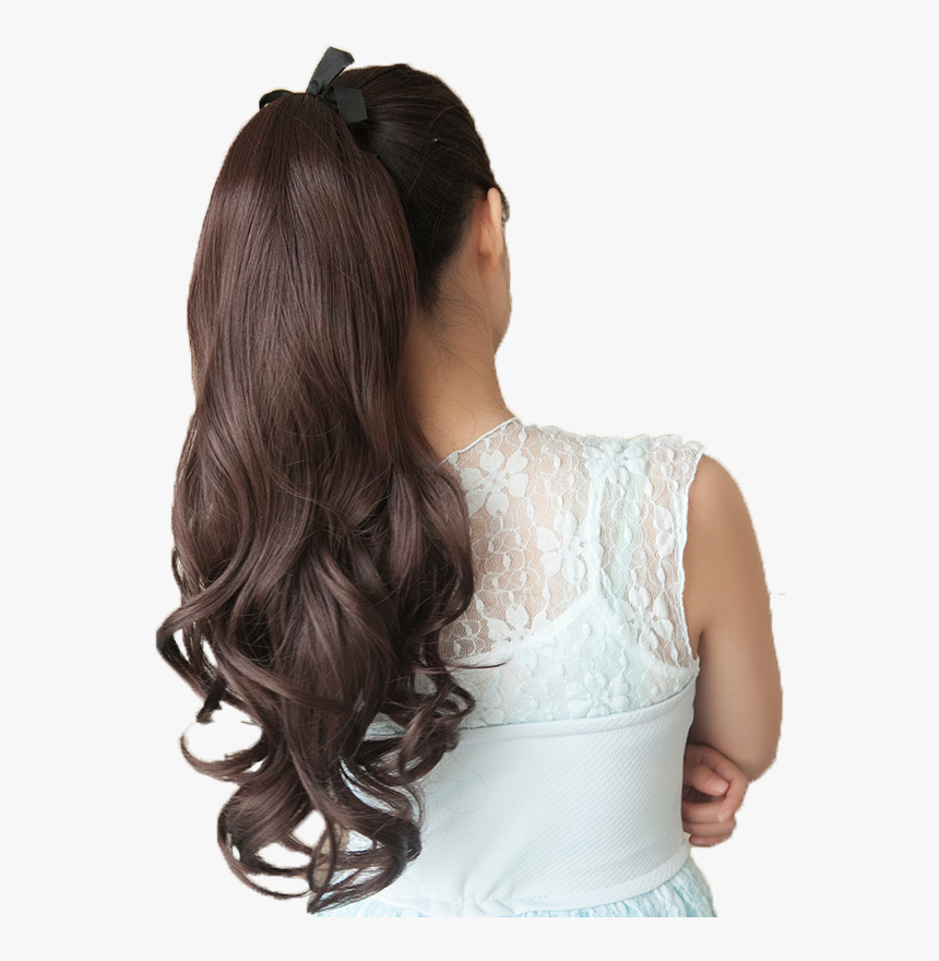 Hairy Fshow Wig Ponytail Girl Strap Style Curls Lifelike - Wig, HD Png Download, Free Download