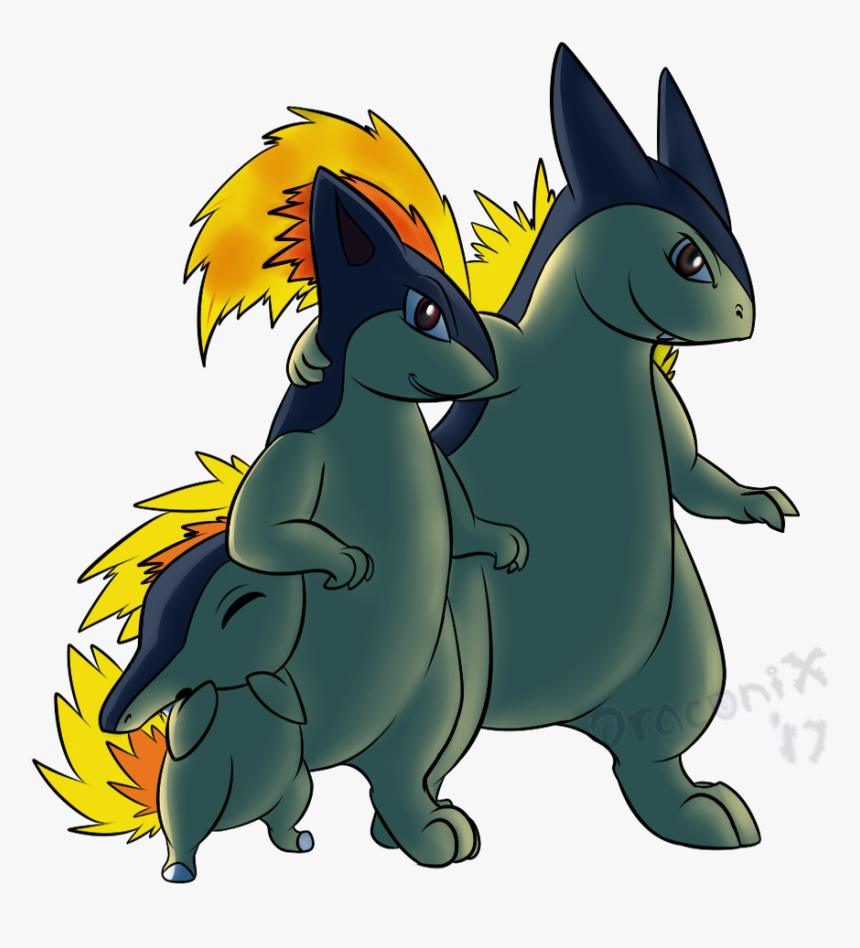 Cyndaquil Family Line - Cartoon, HD Png Download, Free Download
