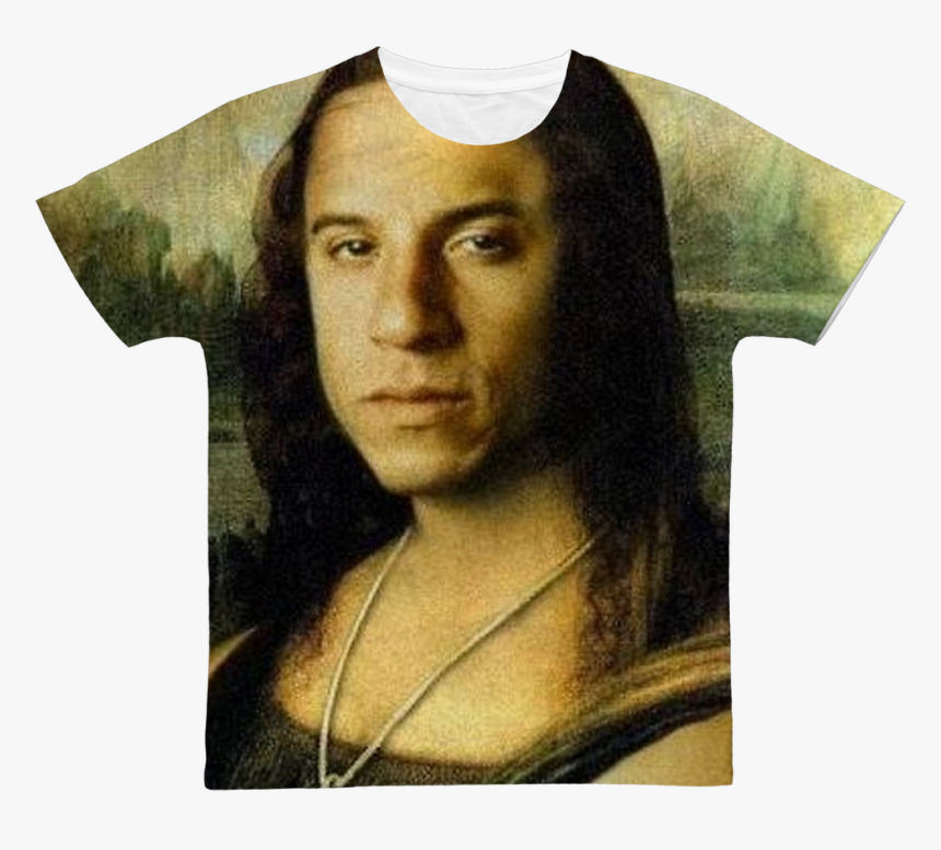 Vin Diesel As The Mona Lisa ﻿classic Sublimation Adult - Vin Diesel Mona Lisa, HD Png Download, Free Download