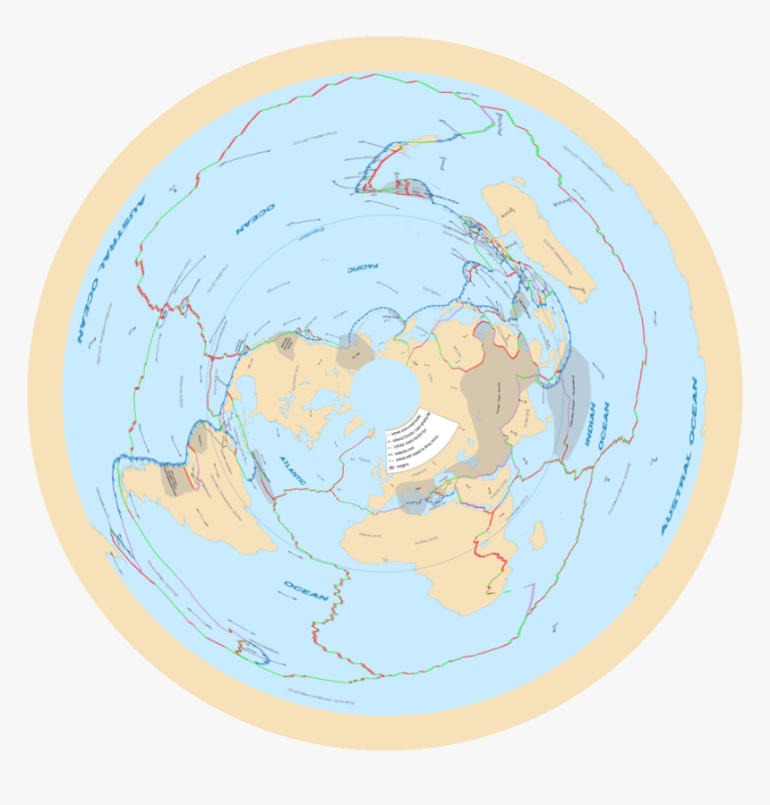 Clip Art Tectonic Plates I Am - Flat Earth Map With Tectonic Plates, HD Png Download, Free Download