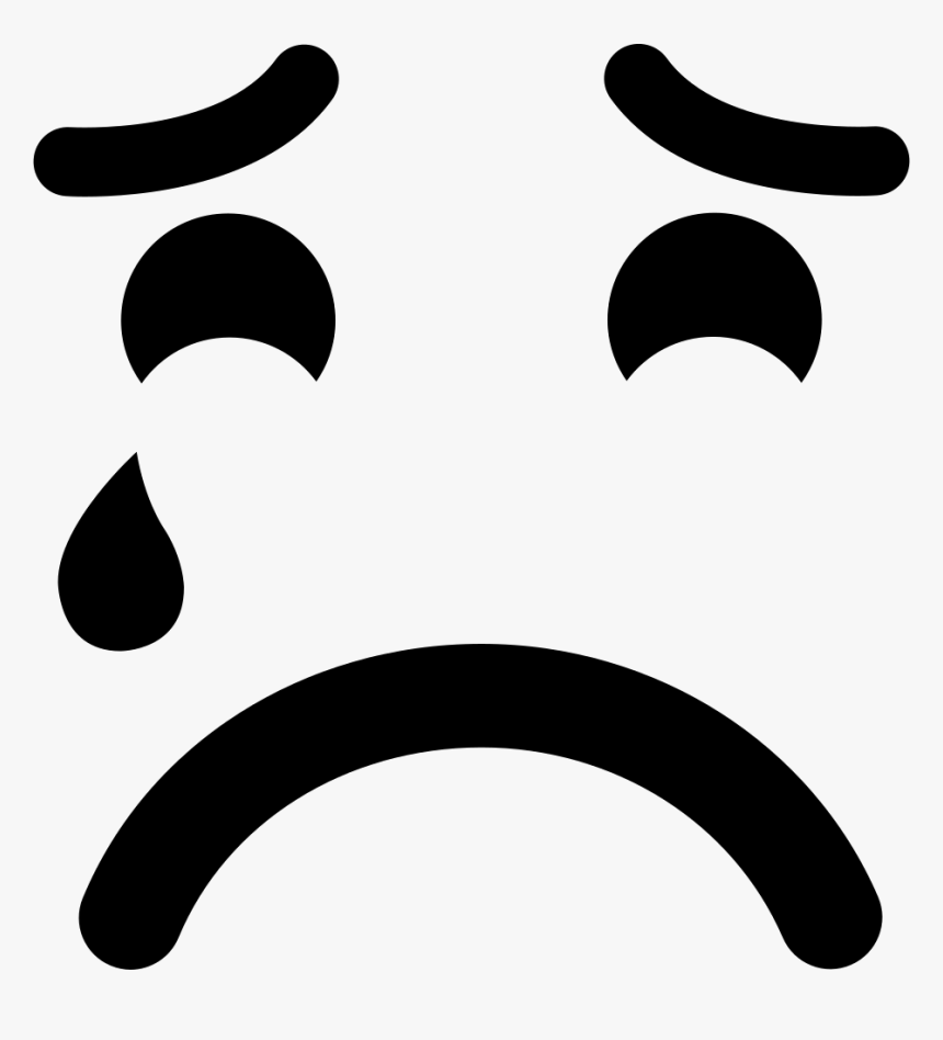 Sad Suffering Crying Emoticon Face - Emoticon Hitam Putih Png, Transparent Png, Free Download