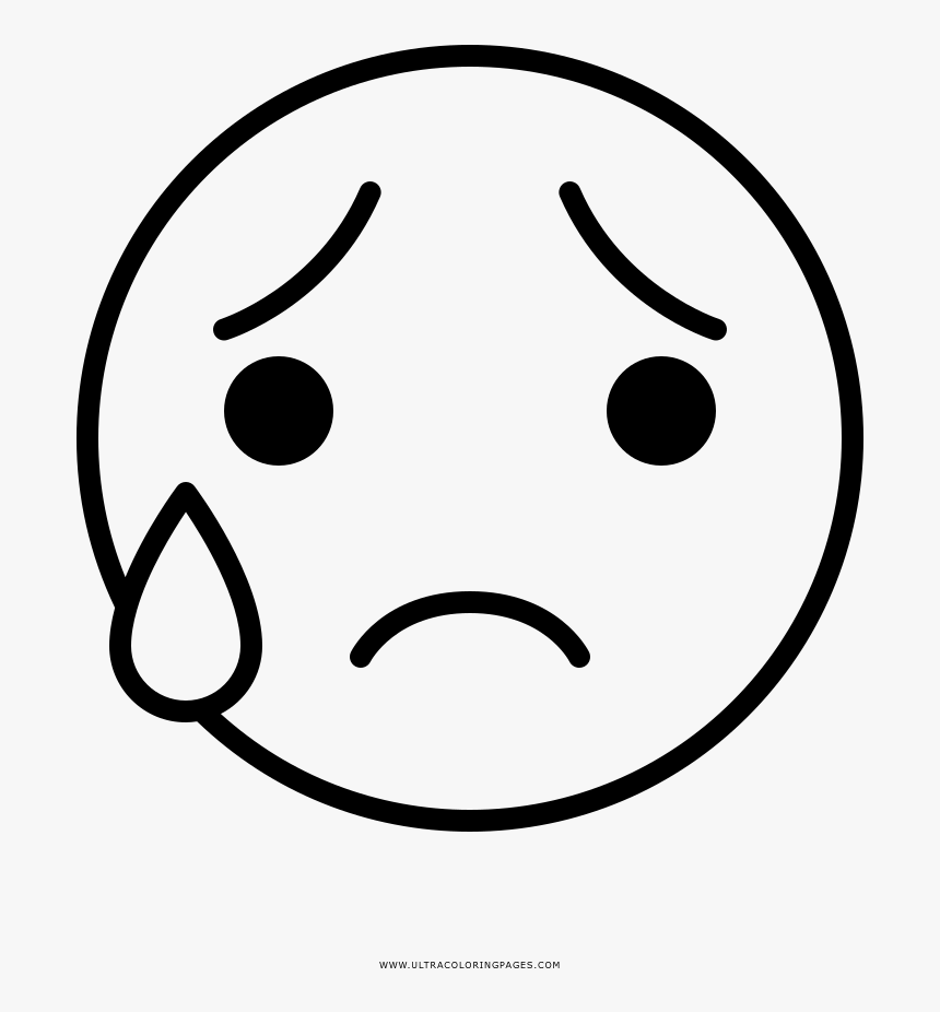 Crying Face Coloring Page - Coloring Book, HD Png Download, Free Download