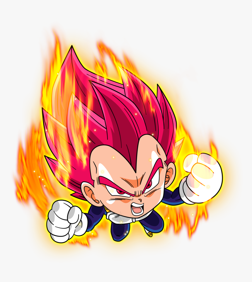 Transparent Flame Super Saiyan - Vegeta Super Saiyan God Chibi, HD Png Download, Free Download